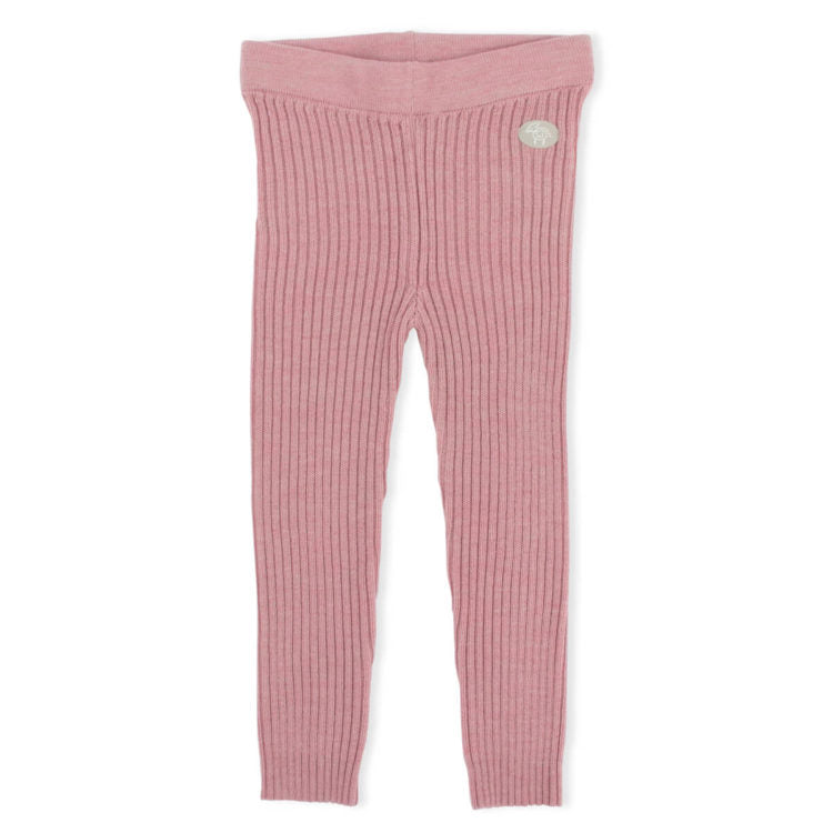 Lillelam 100% Merino Classic Rib Trousers - Heather Pink | Little Mino