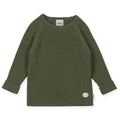 Lillelam 100% Merino Ribbed Jumper - Olive Green| Little Mino
