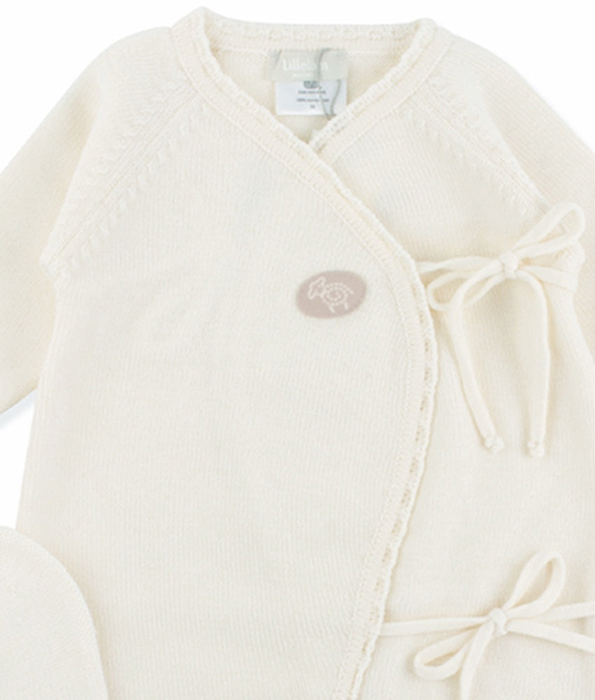 Lillelam Merino Wool Hentesett Take-Home Outfit White Nature | Little Mino