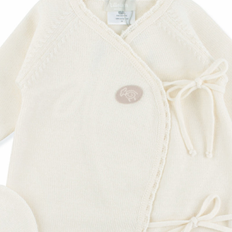 Lillelam Merino Wool Hentesett Take-Home Outfit White Nature | Little Mino alternate view