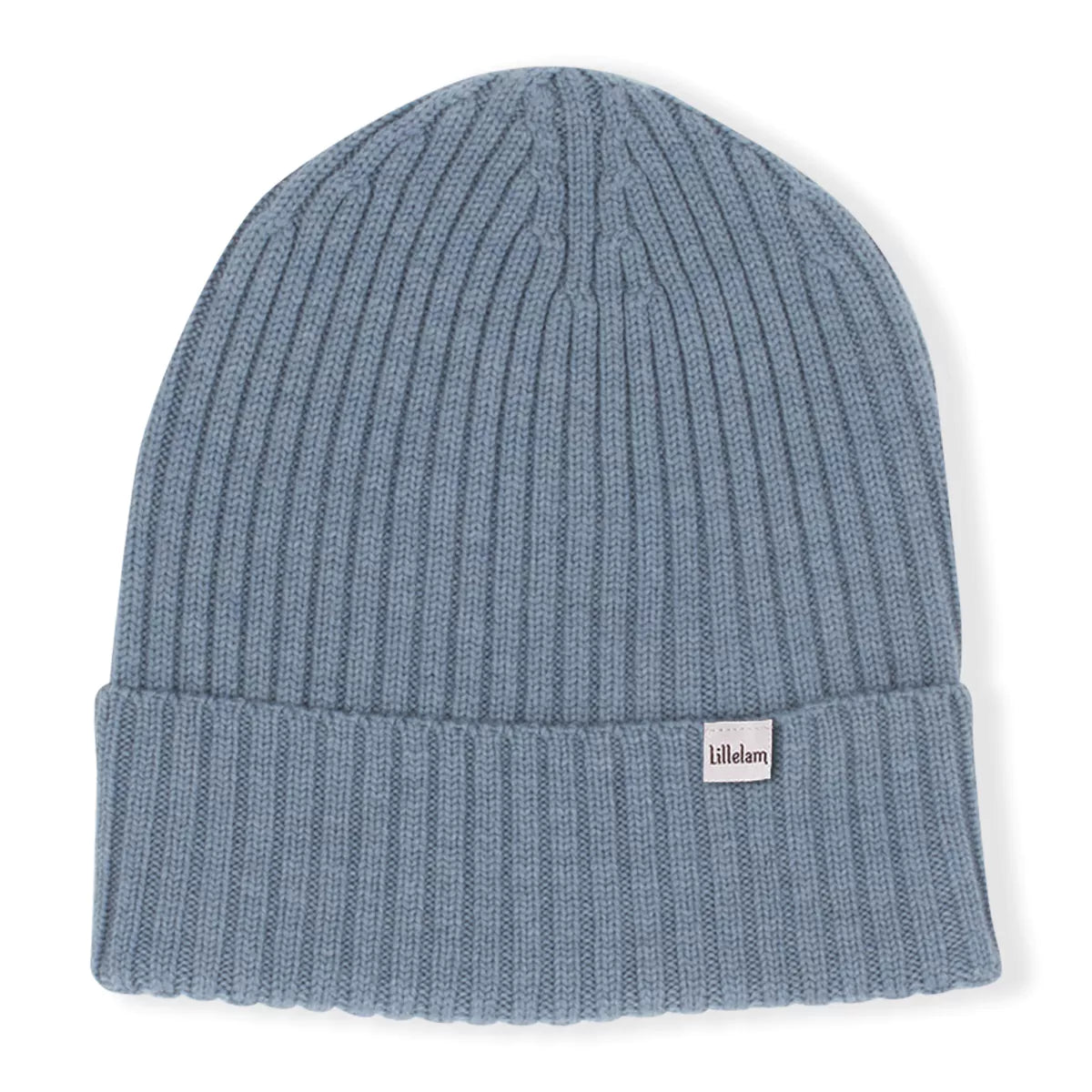 Lillelam 100% Merino Ribbed Beanie - Blue | Little Mino