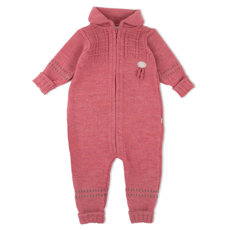 Lillelam Baby Bunting Suit Classic - 100% Merino Wool Baby Cerise | Little Mino