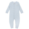 Lillelam 100% Merino Striped Wool Pyjamas - Light Blue | Little Mino