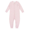 Lillelam 100% Merino Striped Wool Pyjamas - Sky Pink | Little Mino
