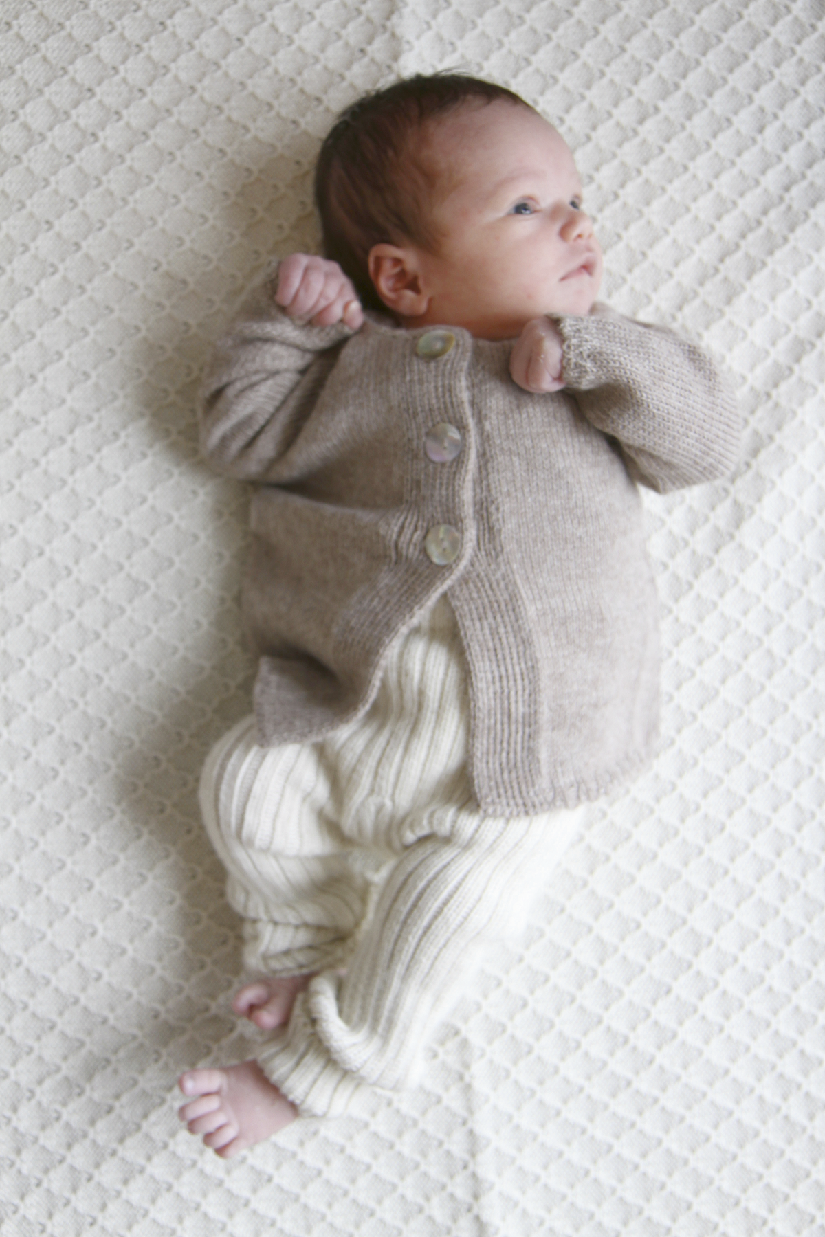Esencia Alpaca Malou Cardigan - 100% Alpaca Fiber Pebble | Little Mino
