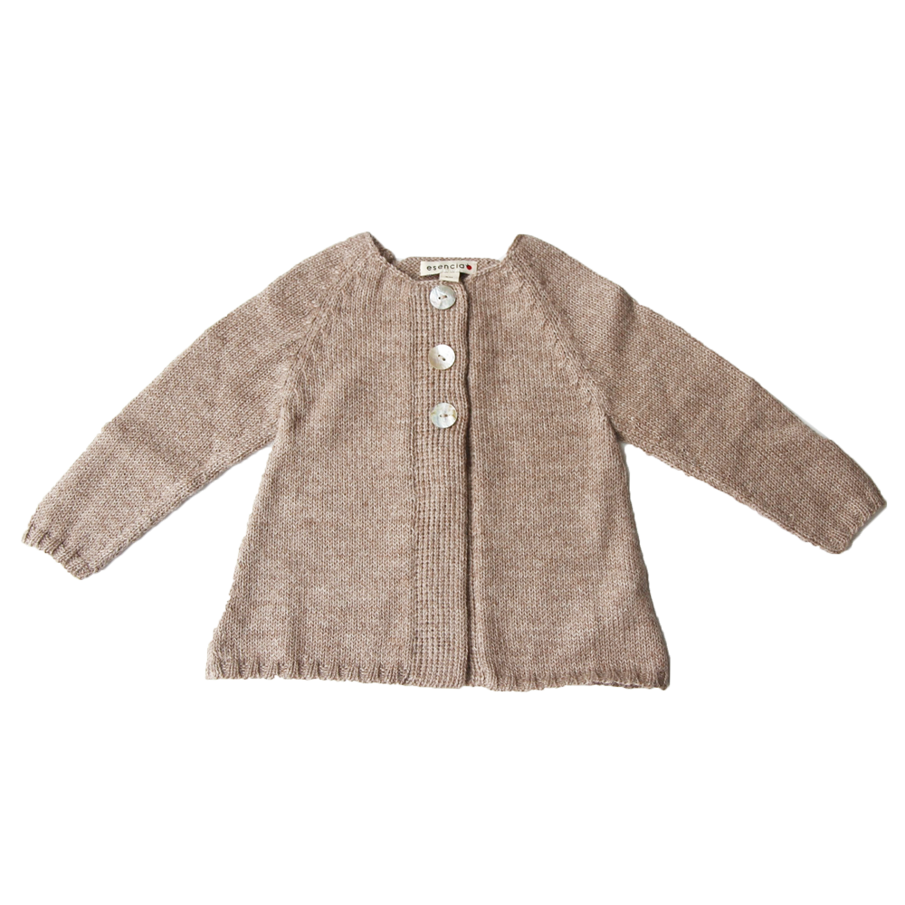 Esencia Alpaca Malou Cardigan - 100% Alpaca Fiber Pebble | Little Mino