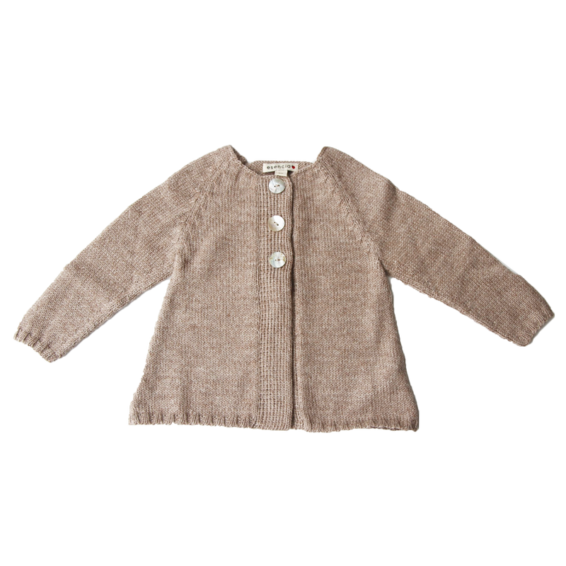 Esencia Alpaca Malou Cardigan - 100% Alpaca Fiber Pebble | Little Mino