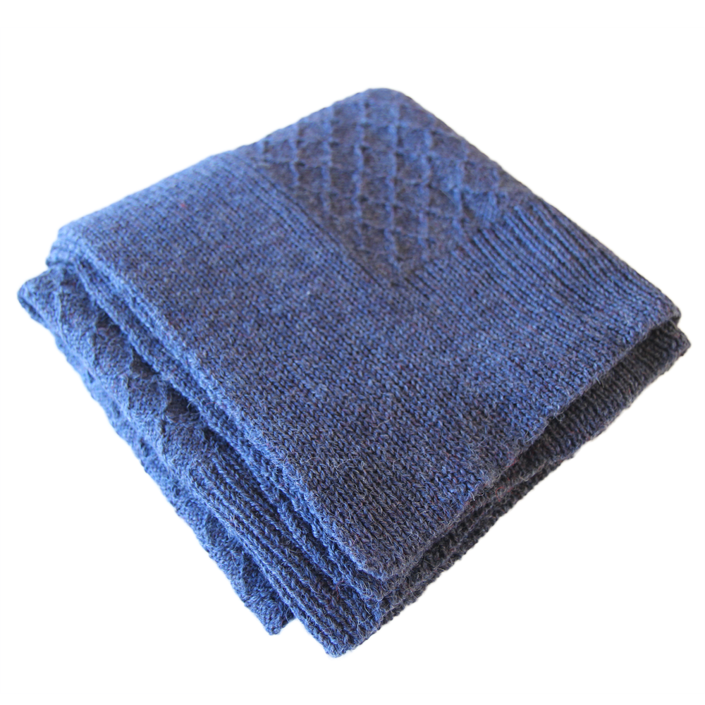 Esencia Maya Blanket - 100% Alpaca Fiber Blue| Little Mino