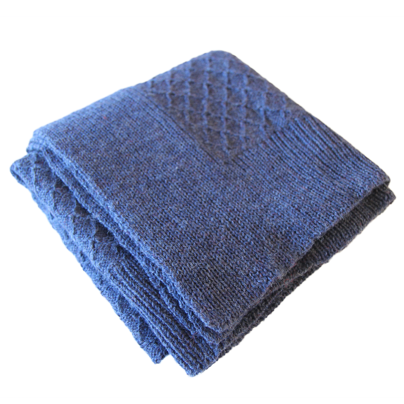 Esencia Maya Blanket - 100% Alpaca Fiber Blue| Little Mino
