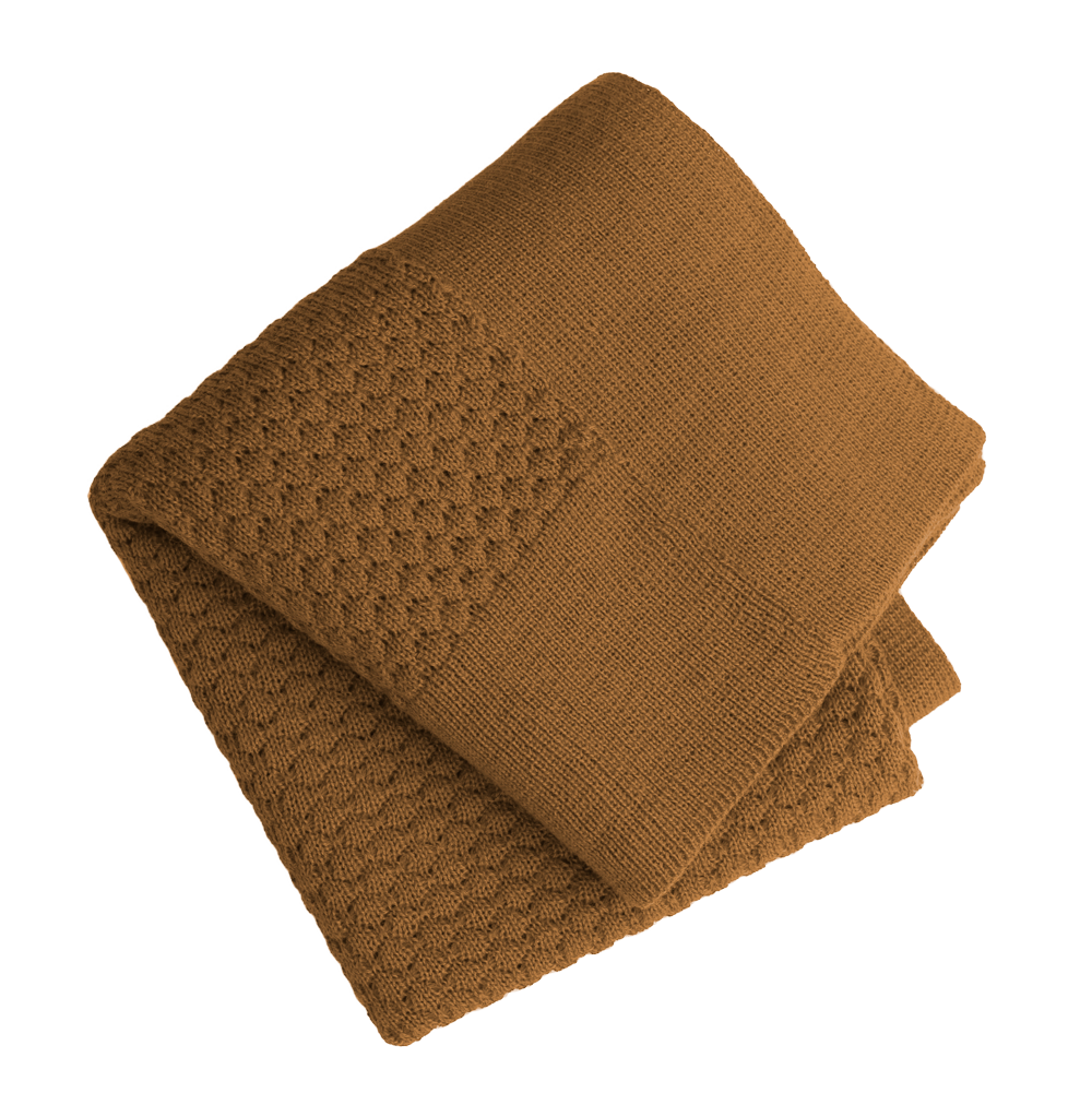 Esencia Maya Blanket - 100% Alpaca Fiber Camel | Little Mino