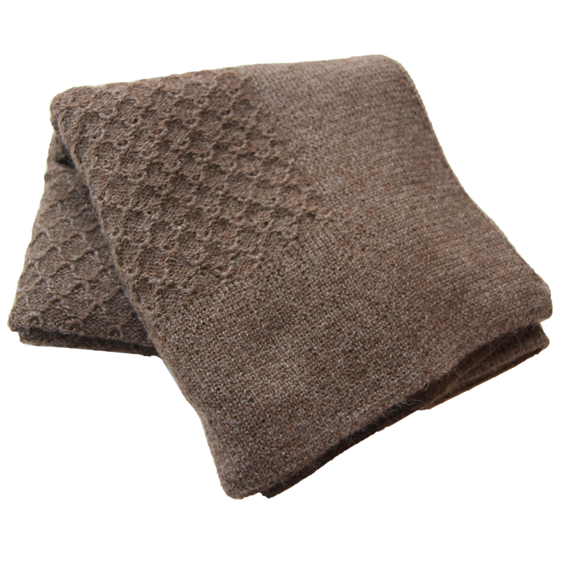 Esencia Maya Blanket - 100% Alpaca Fiber Cocoa | Little Mino
