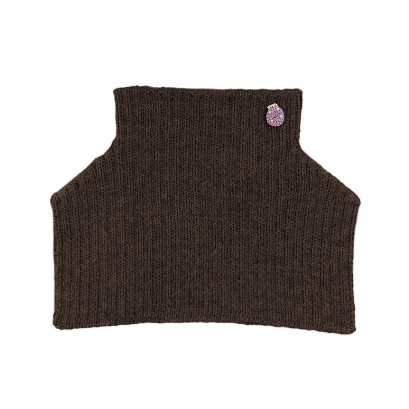 Esencia Mondo Collar - 100% Alpaca Fiber Coffee | Little Mino