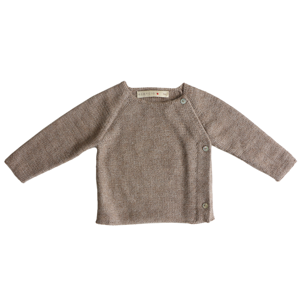 Esencia Alpaca Noa Sweater - 100% Alpaca Fiber Pebble | Little Mino
