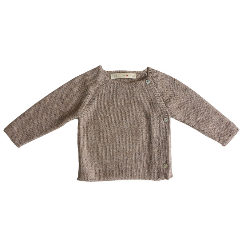 Esencia Alpaca Noa Sweater - 100% Alpaca Fiber Pebble | Little Mino