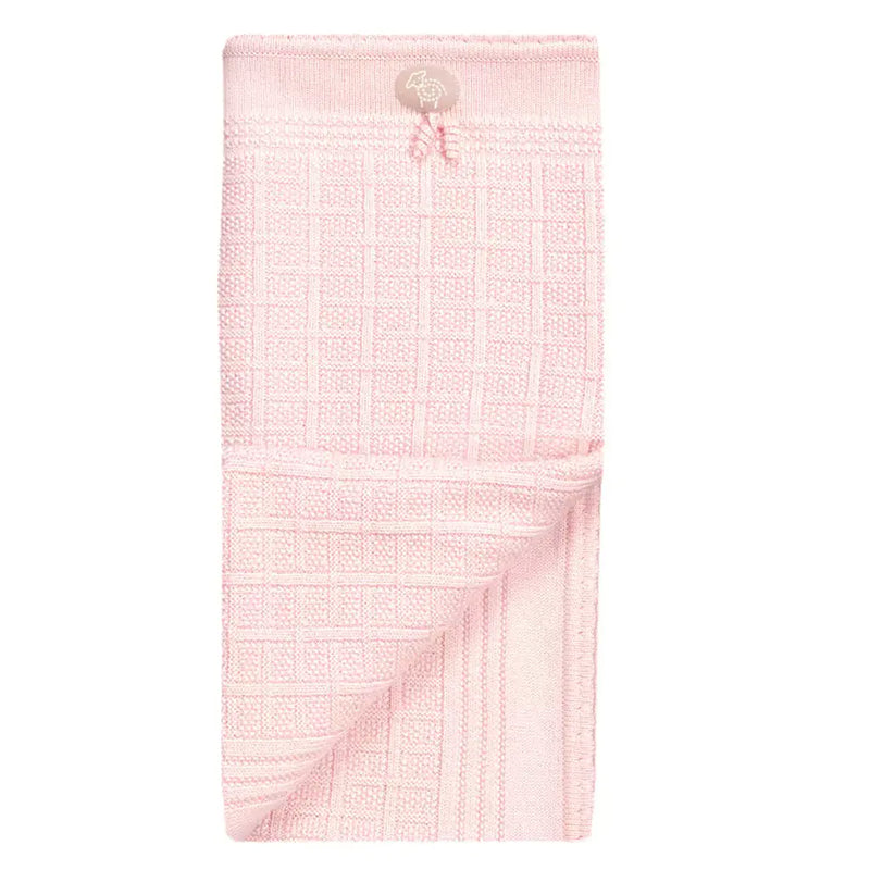 Lillelam 100%Merino Wool Classic Blanket - Pink | Little Mino