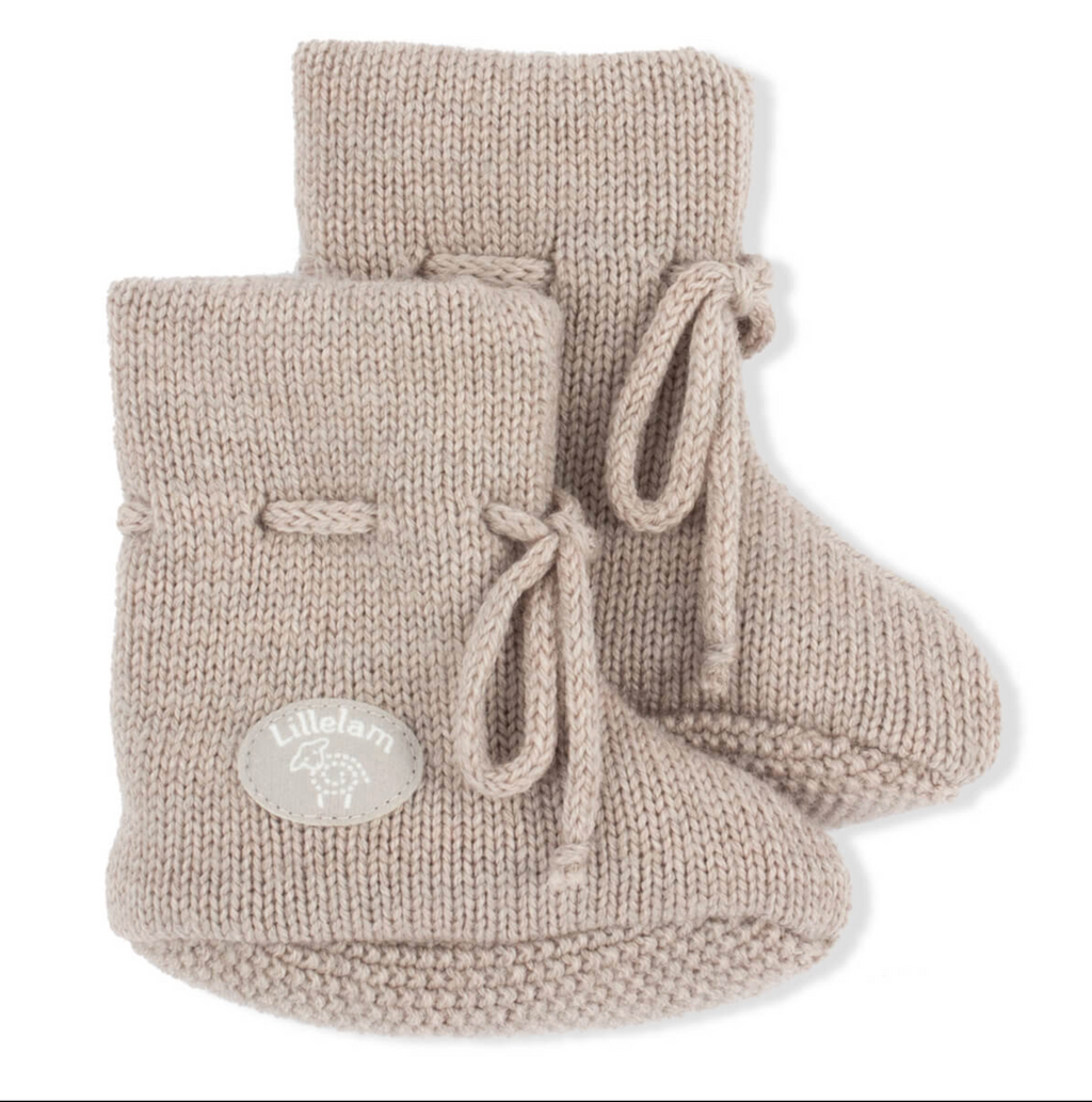 Lillelam Classic Baby Booties Light Beige | Little Mino