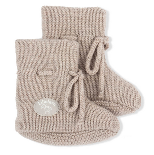 Lillelam Classic Baby Booties Light Beige | Little Mino
