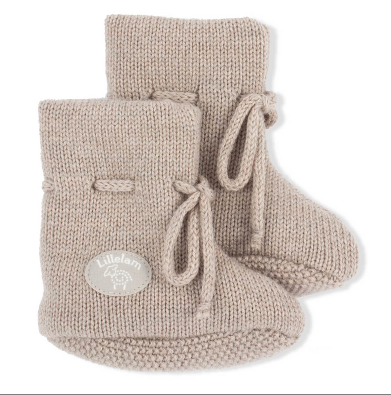 Lillelam Classic Baby Booties Light Beige | Little Mino