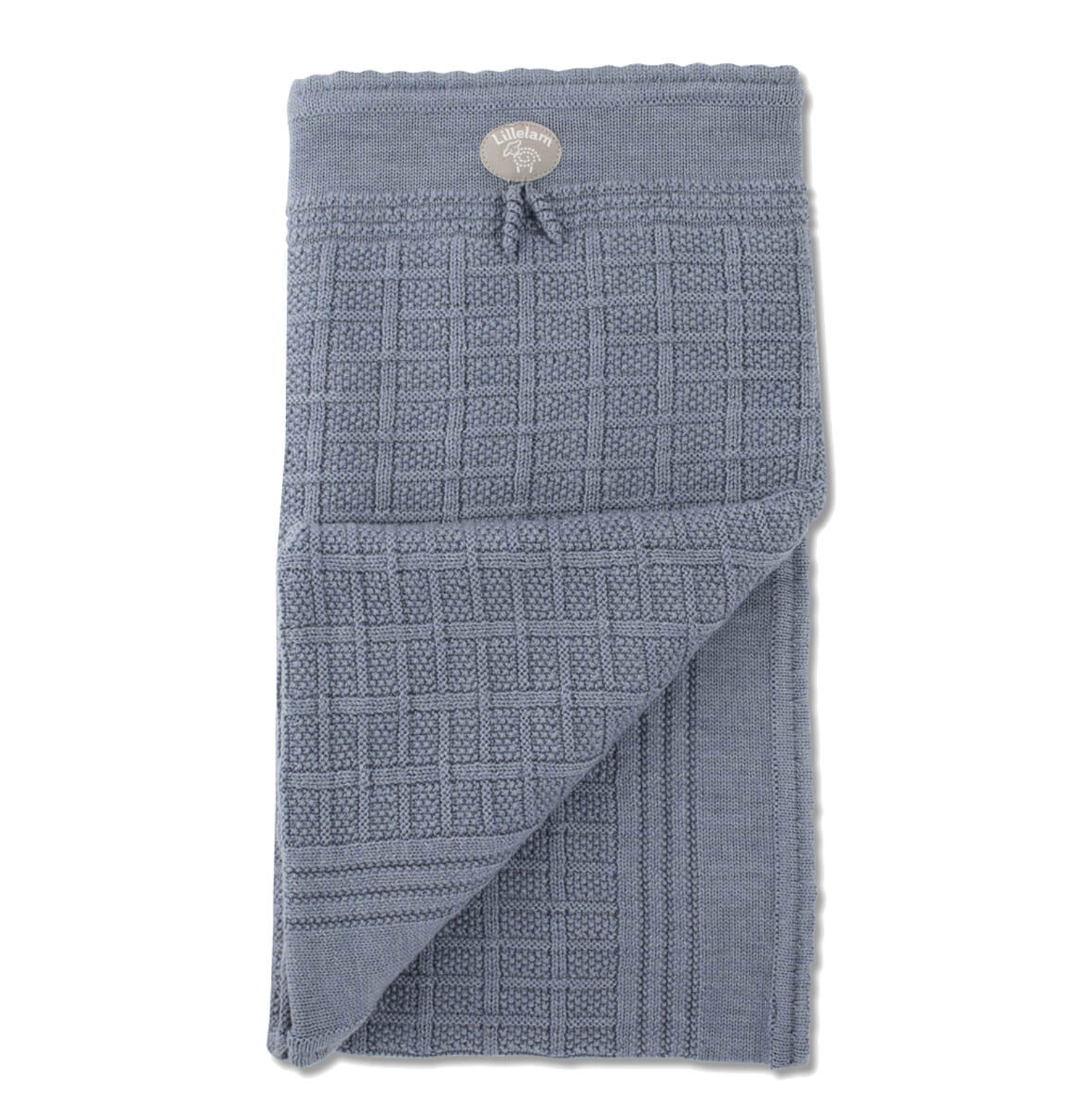 Lillelam 100%Merino Wool Classic Blanket - Blue | Little Mino