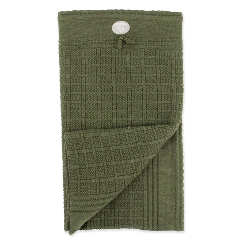 Lillelam 100%Merino Wool Classic Blanket - Green | Little Mino