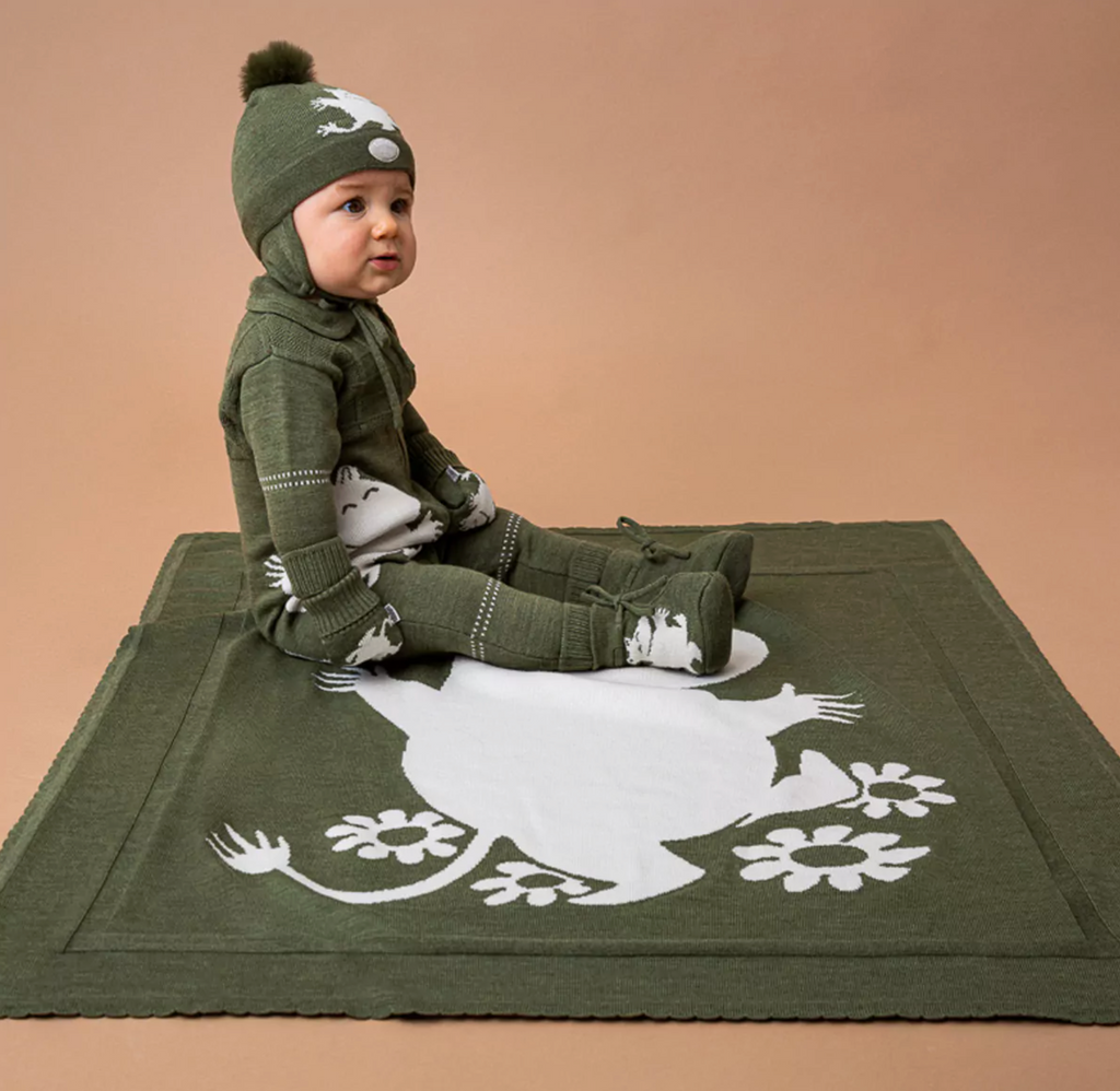 Lillelam Blanket Moomin 100% Merino Green | Little Mino
