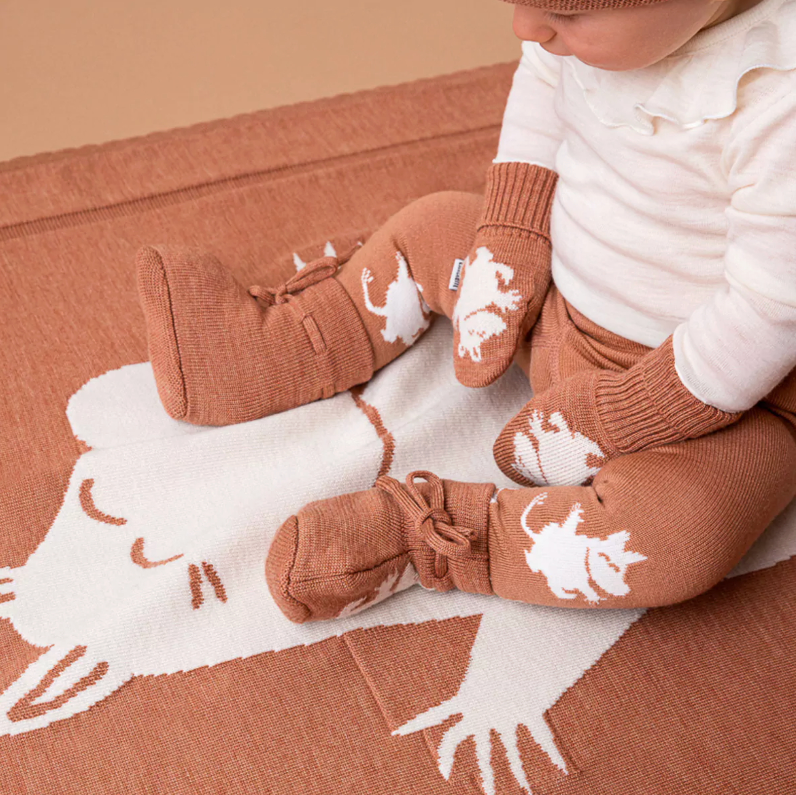 Lillelam Blanket Moomin 100% Merino Caramel | Little Mino