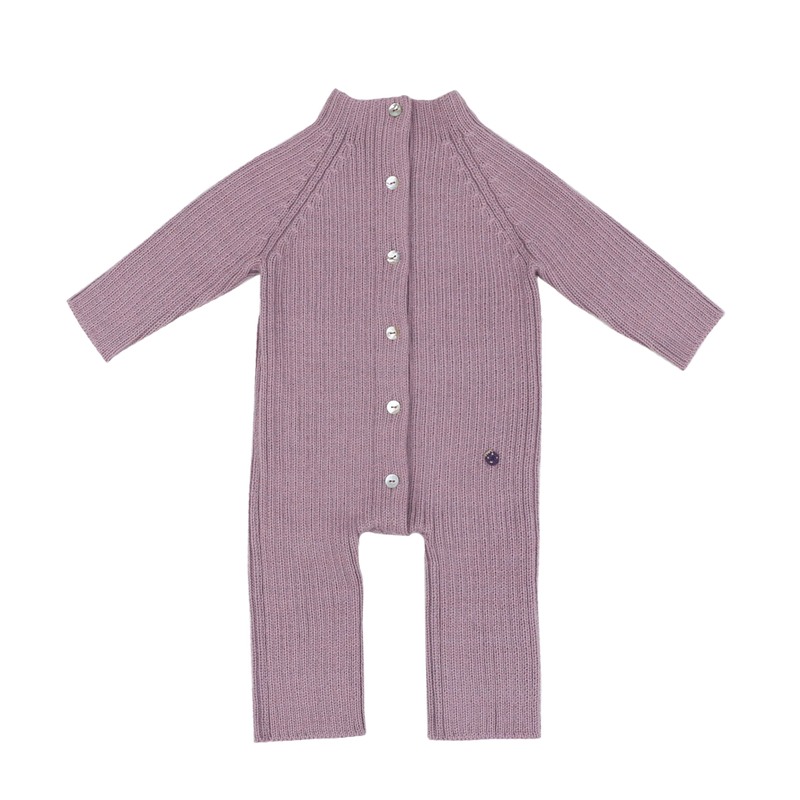 Esencia Terry JumpsuitBaby Bunting Suit  - 100% Alpaca Fiber Rosa Lillac | Little Mino