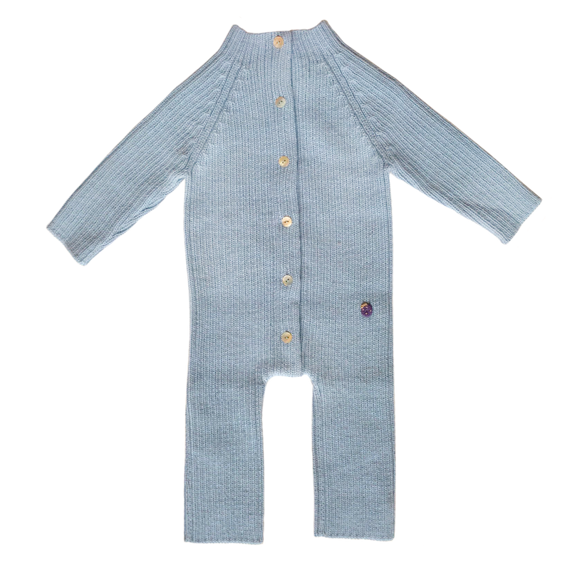 Esencia Terry Jumpsuit Baby Bunting Suit - 100% Alpaca Fiber Water | Little Mino
