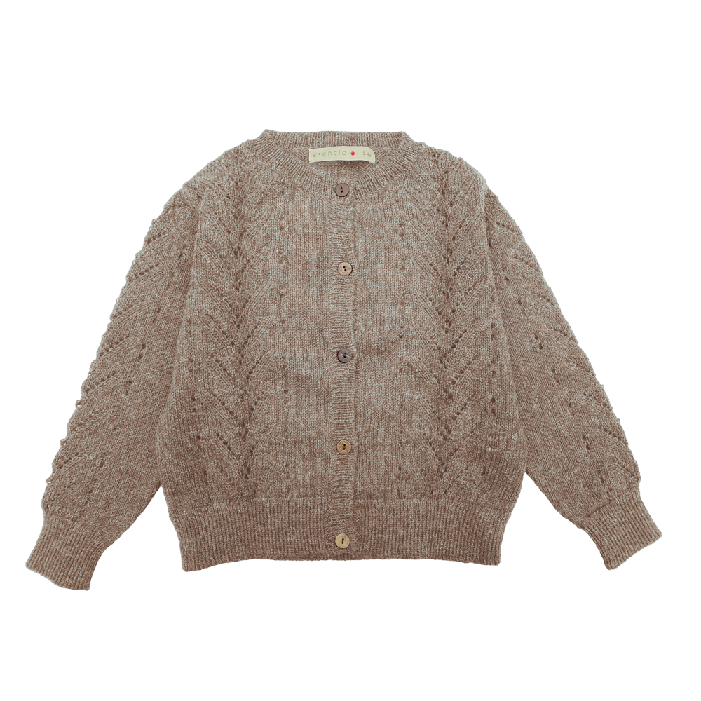 Esencia Alpaca Zeta Cardigan - 100% Alpaca Fiber Pebble | Little Mino