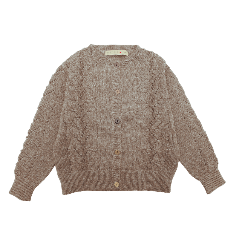 Esencia Alpaca Zeta Cardigan - 100% Alpaca Fiber Pebble | Little Mino