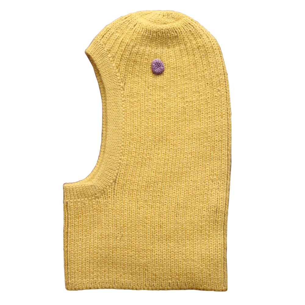 Esencia Zoey Balaclava Hat - 100% Alpaca Fiber Yellow Amber | Little Mino