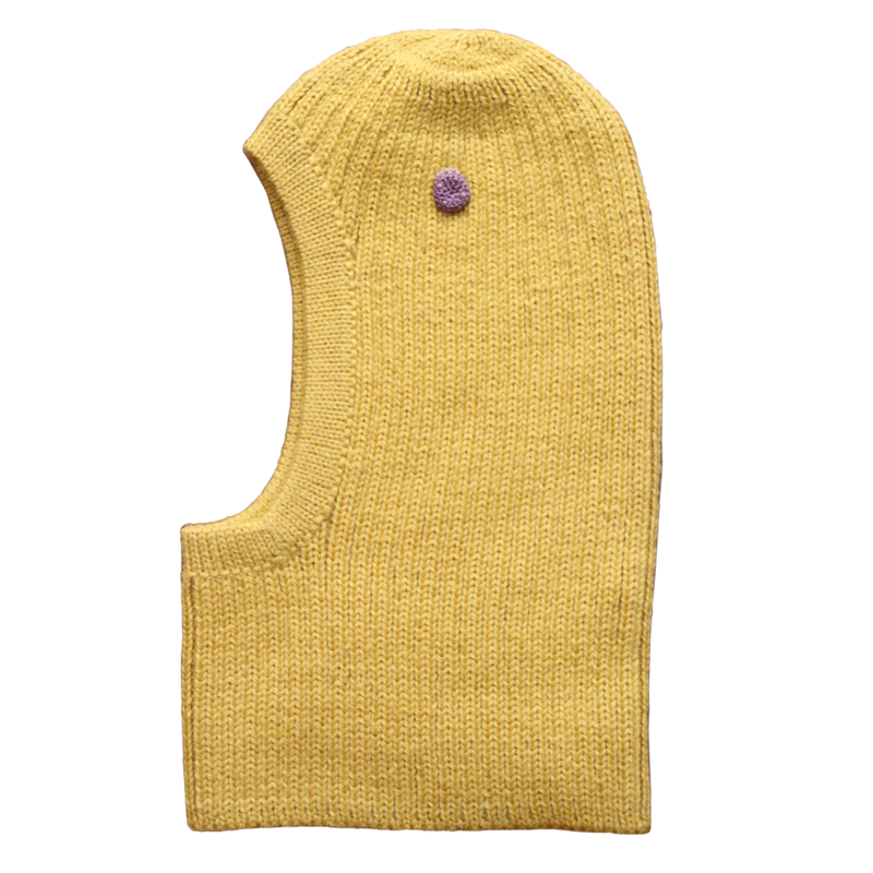 Esencia Zoey Balaclava Hat - 100% Alpaca Fiber Yellow Amber | Little Mino