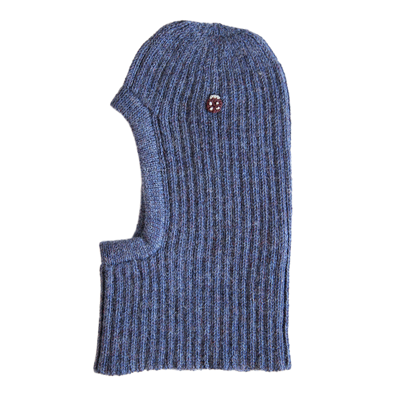 Esencia Zoey Balaclava Hat - 100% Alpaca Fiber Blue | Little Mino