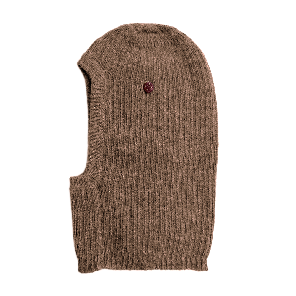 Esencia Zoey Balaclava Hat - 100% Alpaca Fiber Cocoa | Little Mino