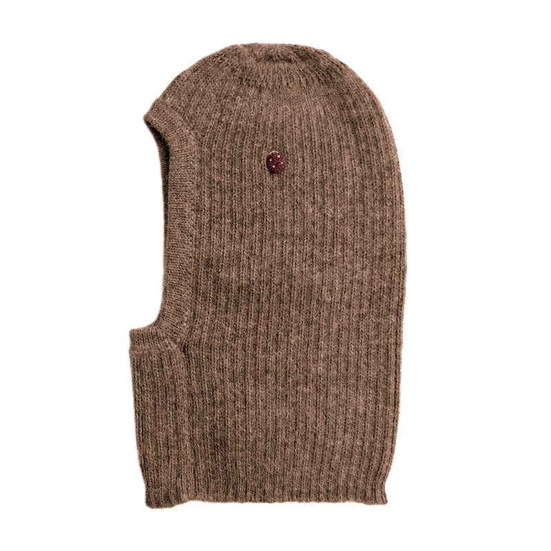 Esencia Zoey Balaclava Hat - 100% Alpaca Fiber Cocoa | Little Mino