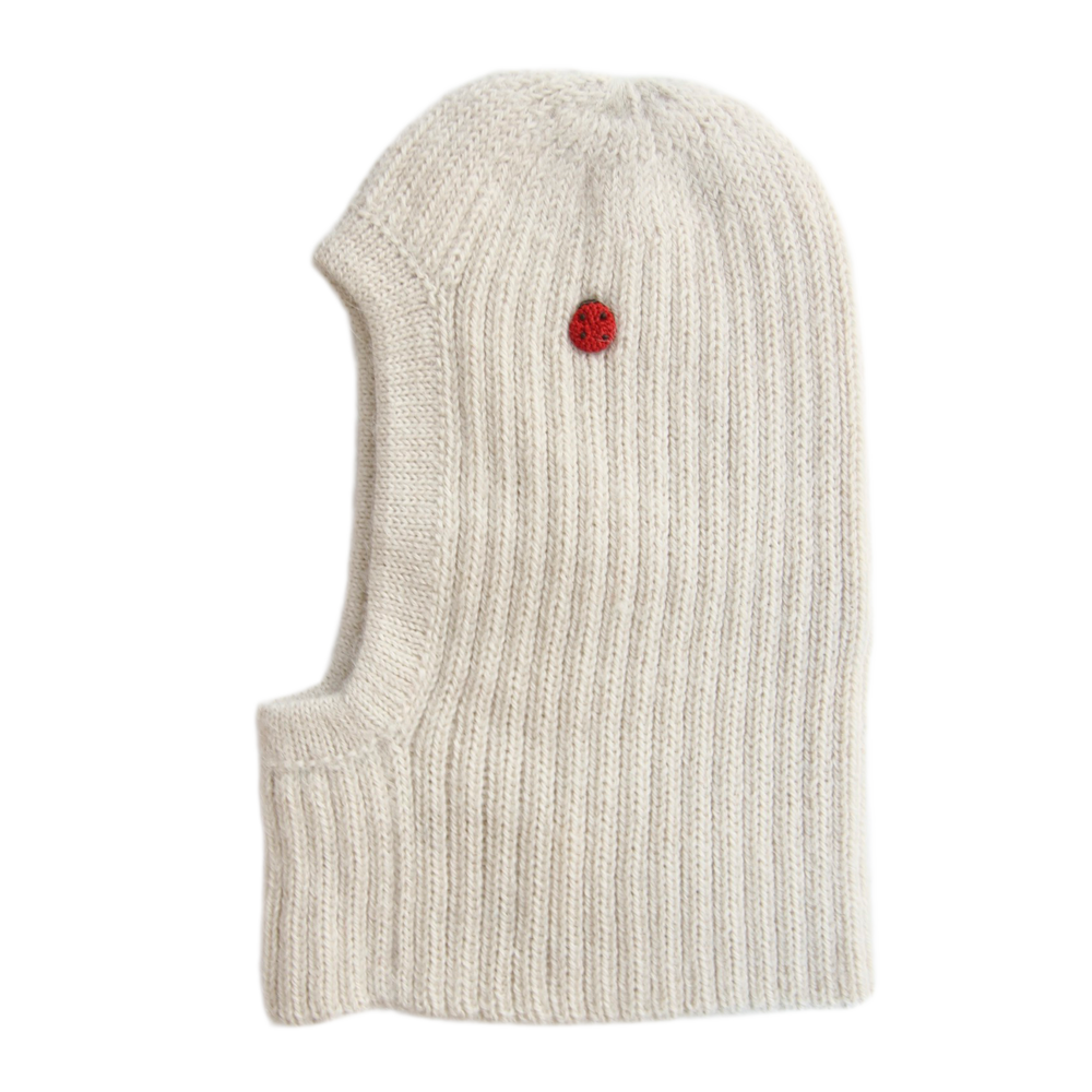 Esencia Zoey Balaclava Hat - 100% Alpaca Fiber Ivory, White | Little Mino
