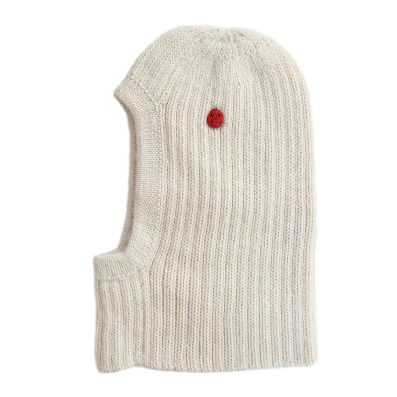 Esencia Zoey Balaclava Hat - 100% Alpaca Fiber Ivory, White | Little Mino
