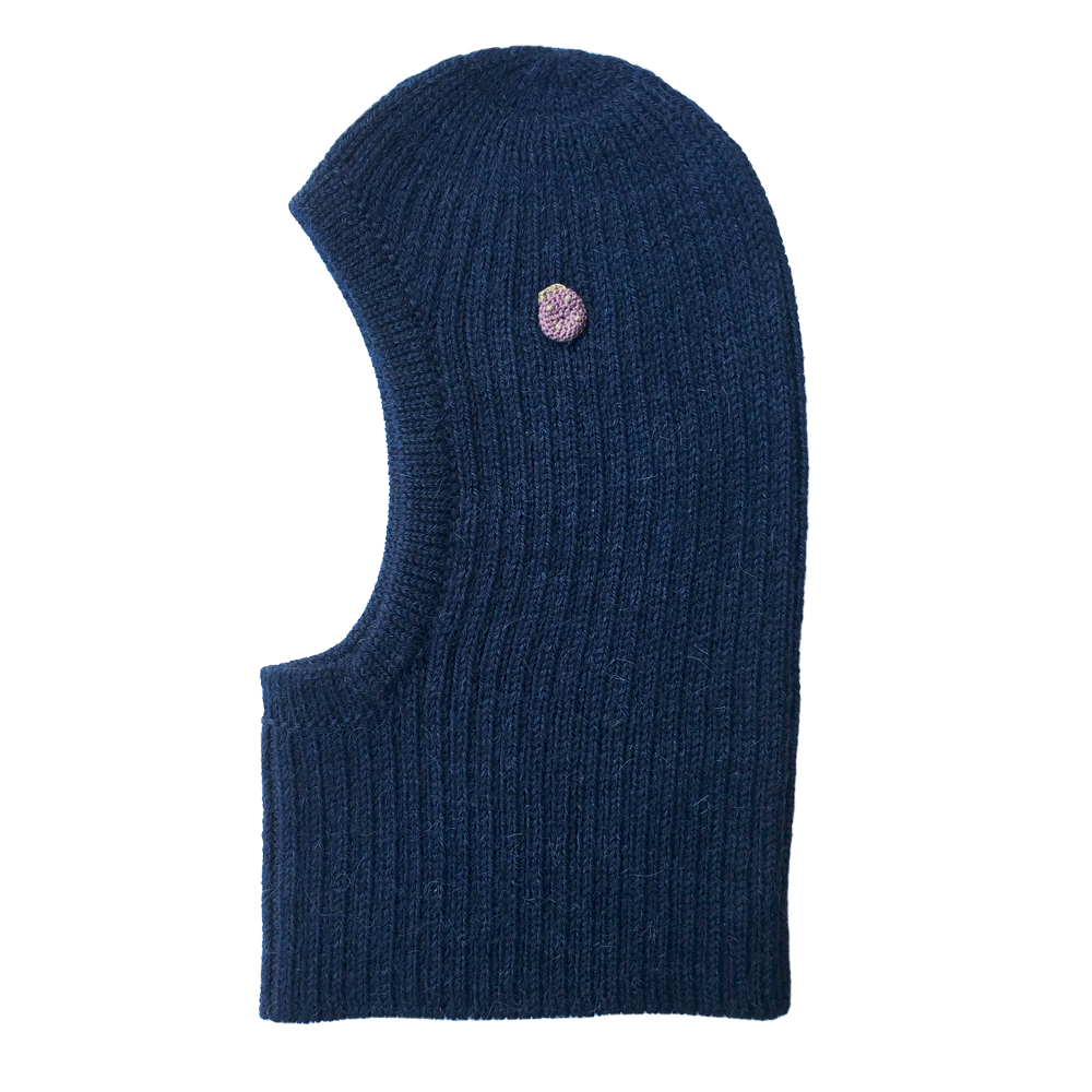 Esencia Zoey Balaclava Hat - 100% Alpaca Fiber Navy | Little Mino