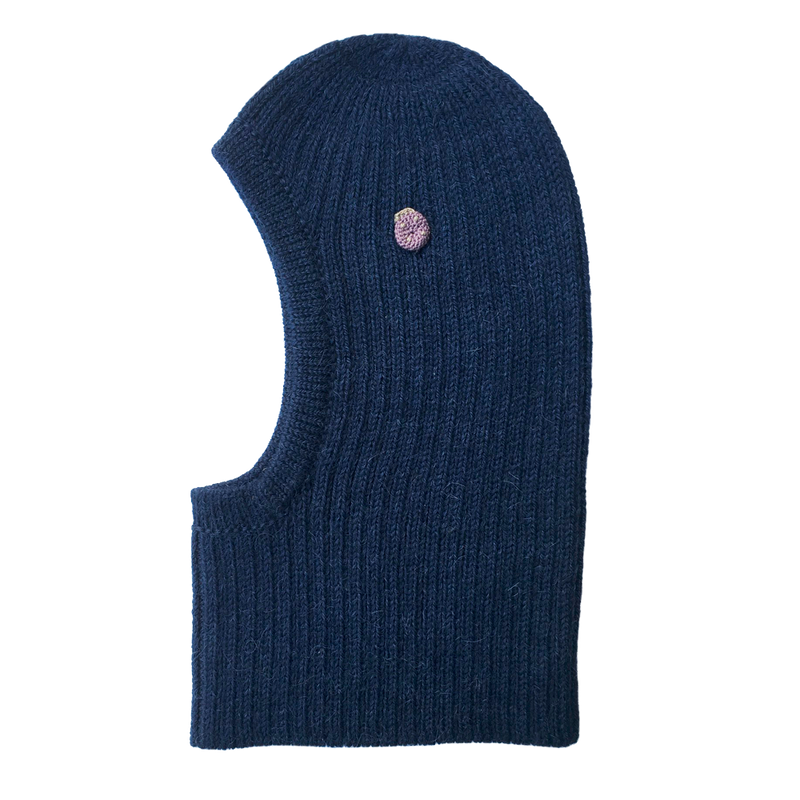 Esencia Zoey Balaclava Hat - 100% Alpaca Fiber Navy | Little Mino