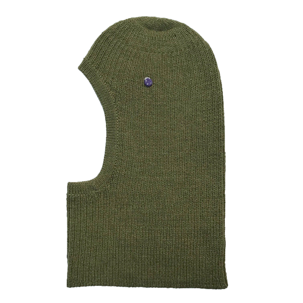 Esencia Zoey Balaclava Hat - 100% Alpaca Fiber Olive Green | Little Mino