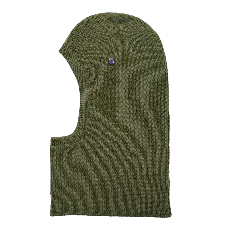 Esencia Zoey Balaclava Hat - 100% Alpaca Fiber Olive Green | Little Mino