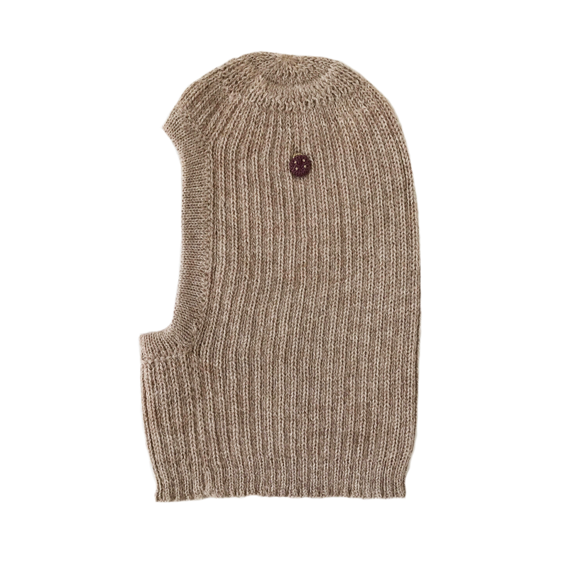 Esencia Zoey Balaclava Hat - 100% Alpaca Fiber Pebble Beige | Little Mino