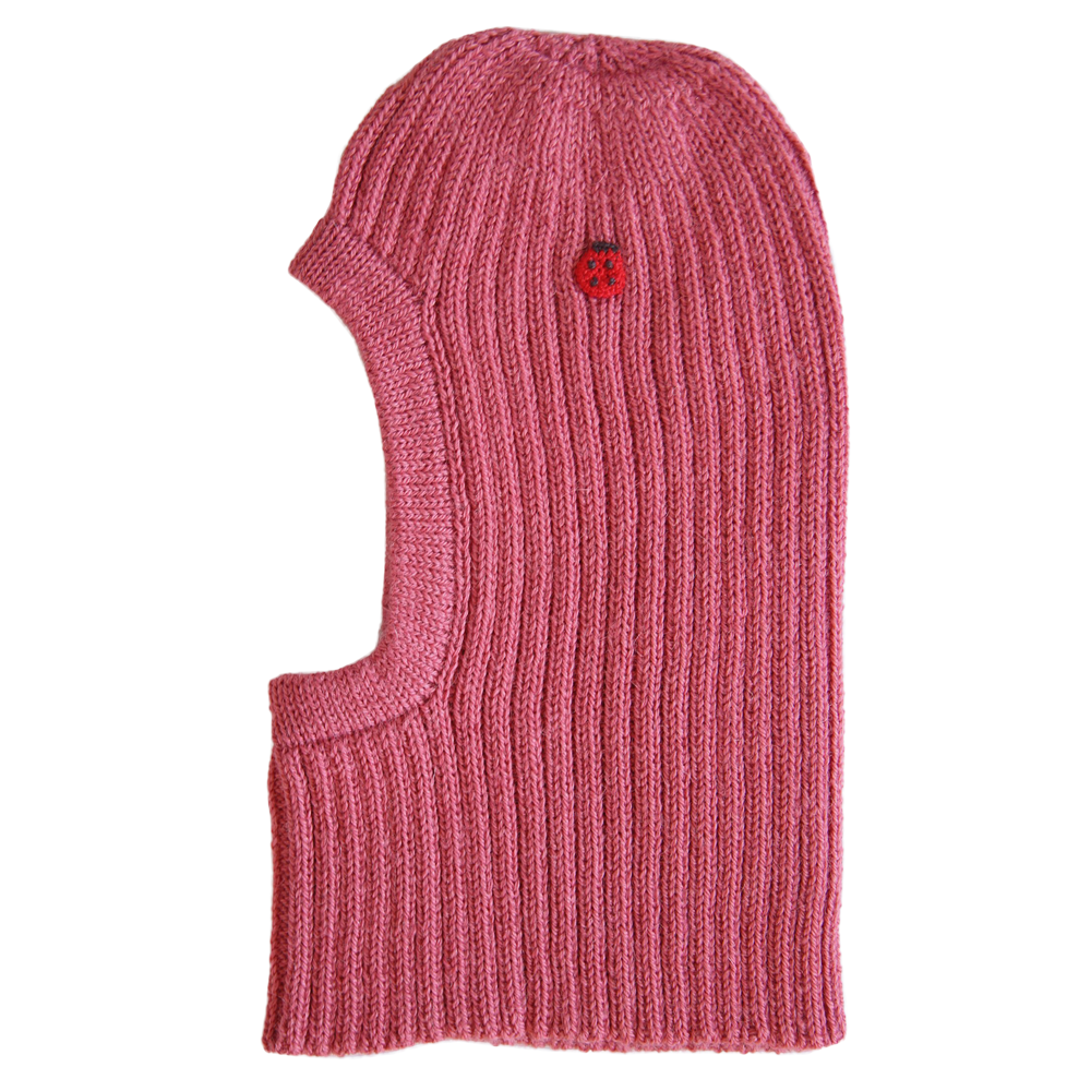Esencia Zoey Balaclava Hat - 100% Alpaca Fiber Coral Pink | Little Mino