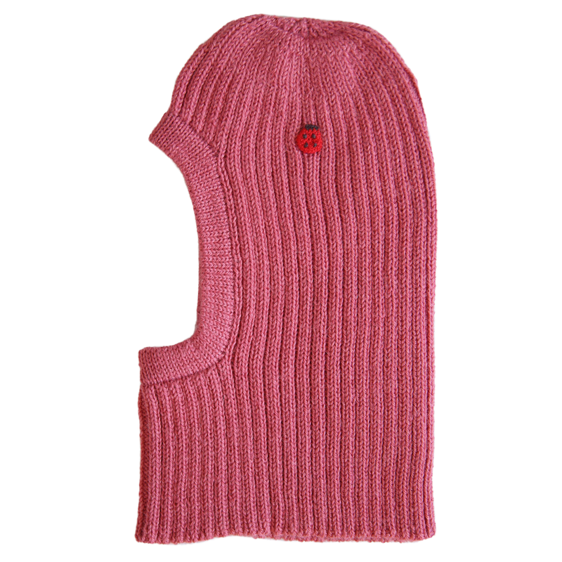 Esencia Zoey Balaclava Hat - 100% Alpaca Fiber Coral Pink | Little Mino