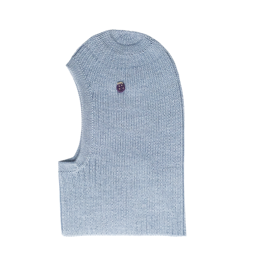 Esencia Zoey Balaclava Hat - 100% Alpaca Fiber Water Blue | Little Mino
