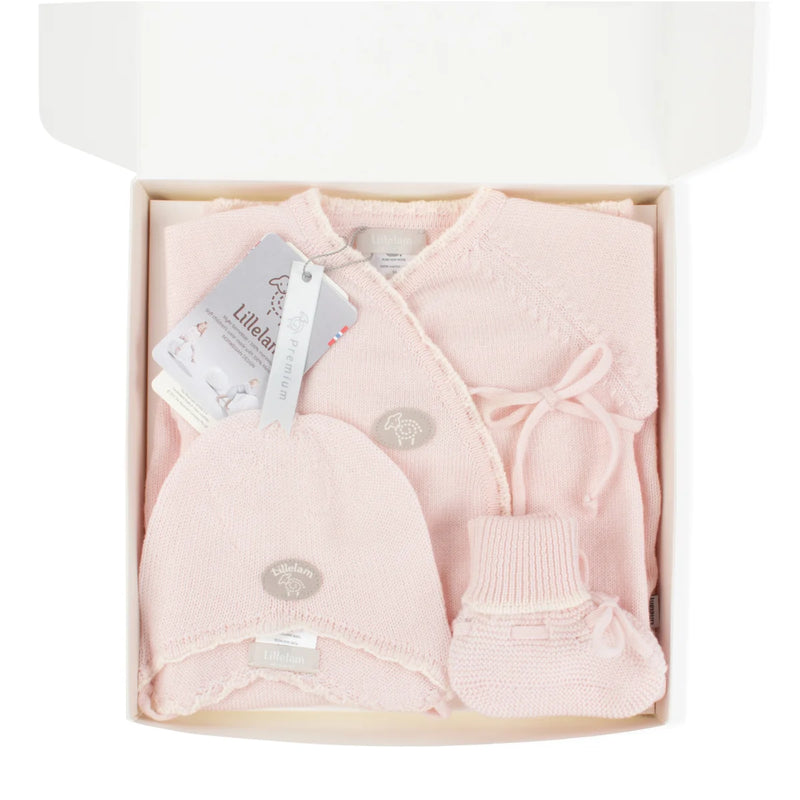 Lillelam Merino Wool Hentesett Take-Home Outfit Sky Pink | Little Mino alternate view