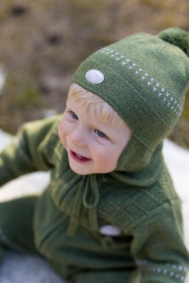 Lillelam Babysuit Classic - 100% Merino Wool Green | Little Mino