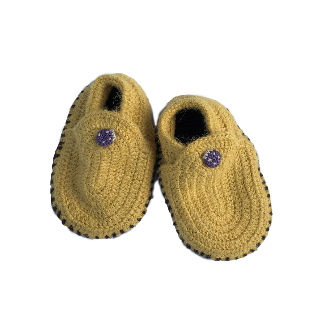 Esencia Classic Booties - 100% Alpaca Fiber Yellow Amber | Little Mino