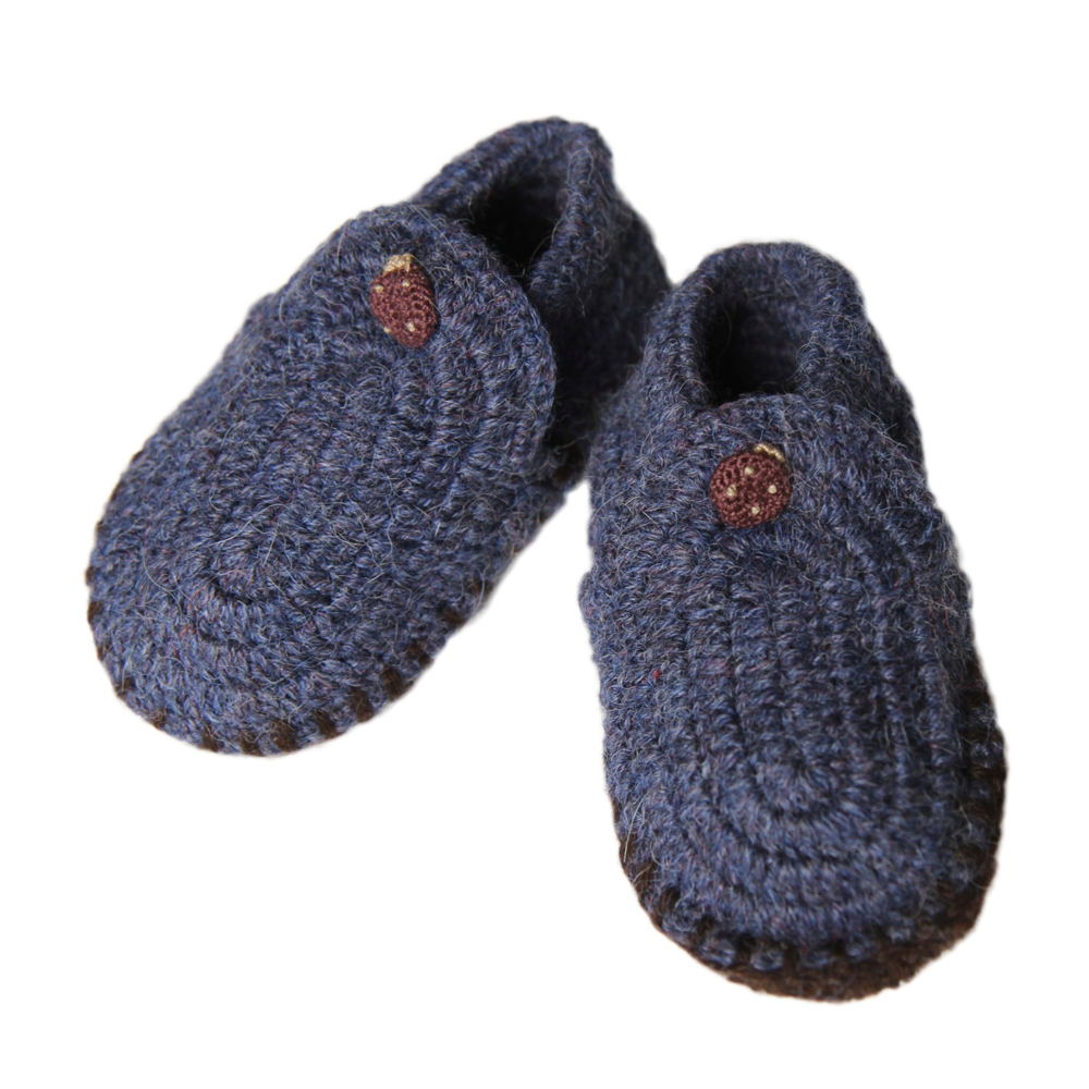 Esencia Classic Booties - 100% Alpaca Fiber Blue | Little Mino