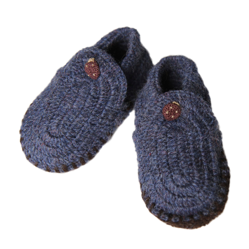 Esencia Classic Booties - 100% Alpaca Fiber Blue | Little Mino